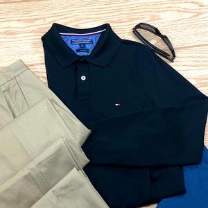 Tommy Hilfiger Men's Long Sleeve Polo Slim Fit S